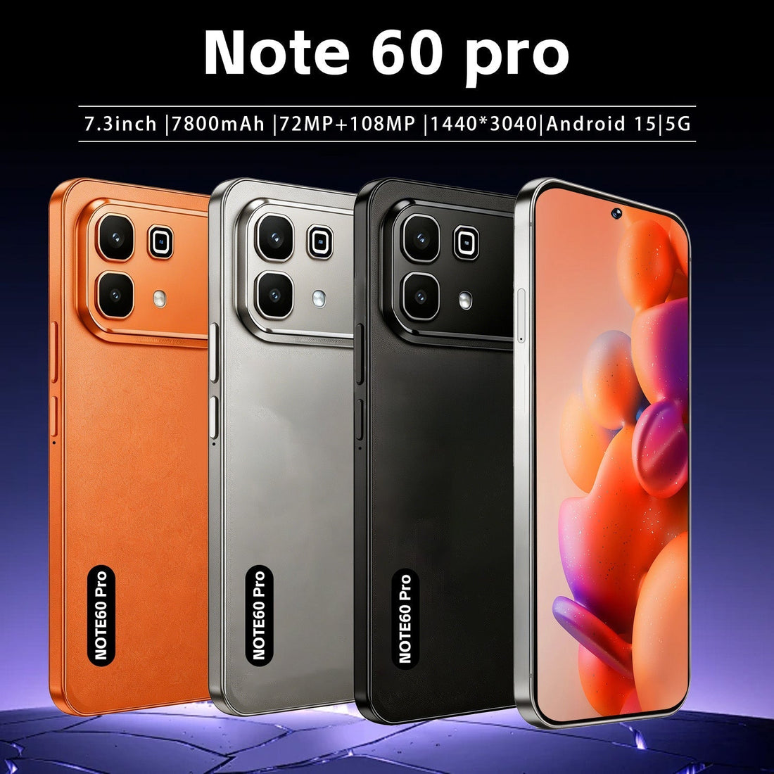 NOTE 60 PRO 5G — Nero, Argento e Arancione
