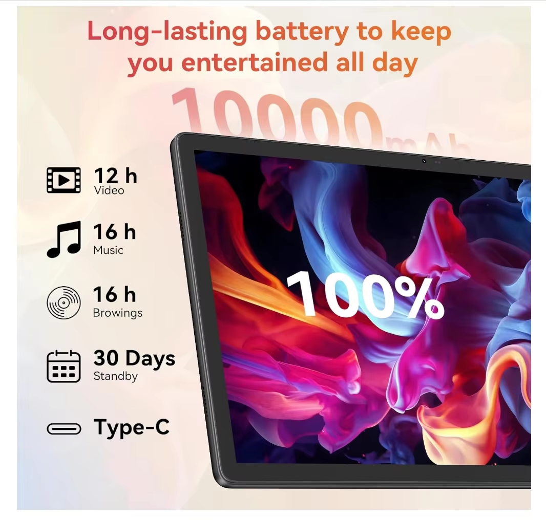 Tablet 14" 4G LTE Android 14 con Tastiera — A140
