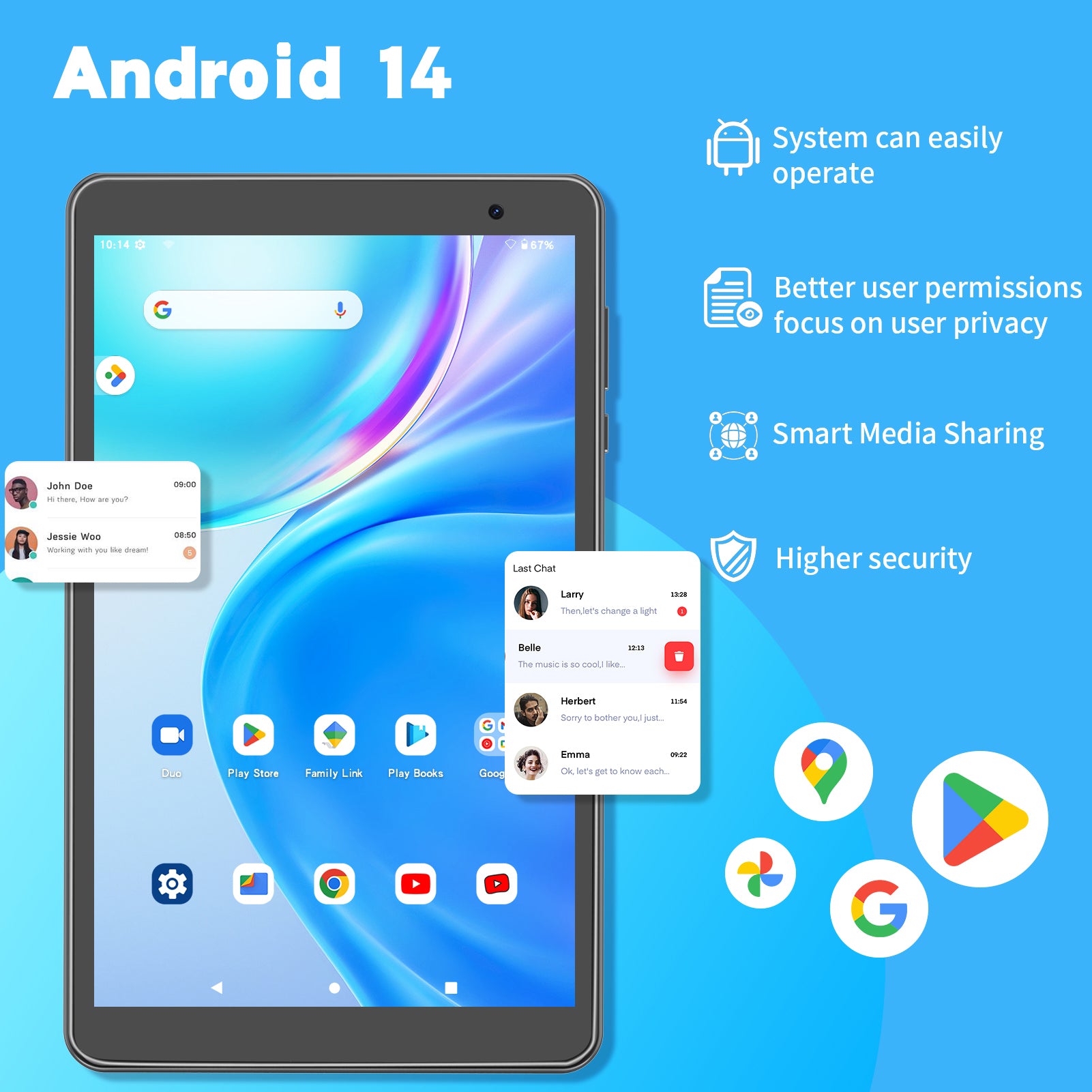 Tablet 8" 4G LTE Android 14 — B8G