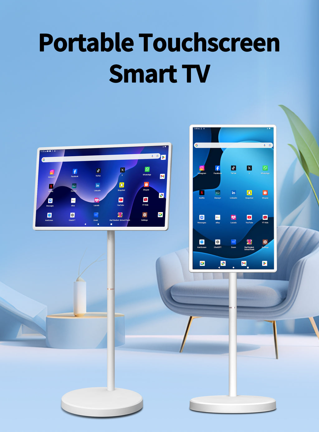 Smart Display 32" — Hongshengda M01 (Bianco)