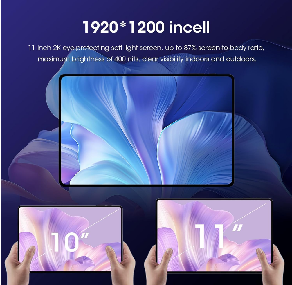 Tablet 10.95" 4G LTE 12+512GB Android 13 — F11
