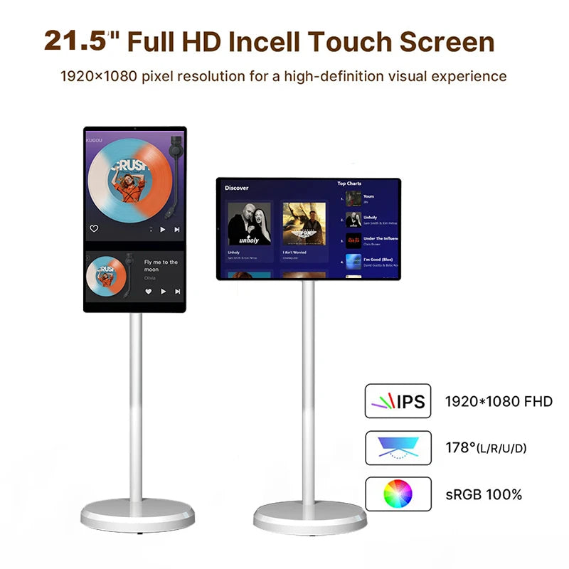Smart Display 21.5" — Hongshengda D03 (Bianco)