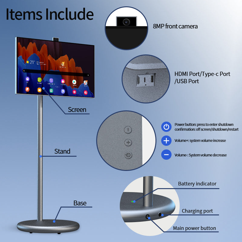 Smart Display 32" — Hongshengda M01 (Bianco)