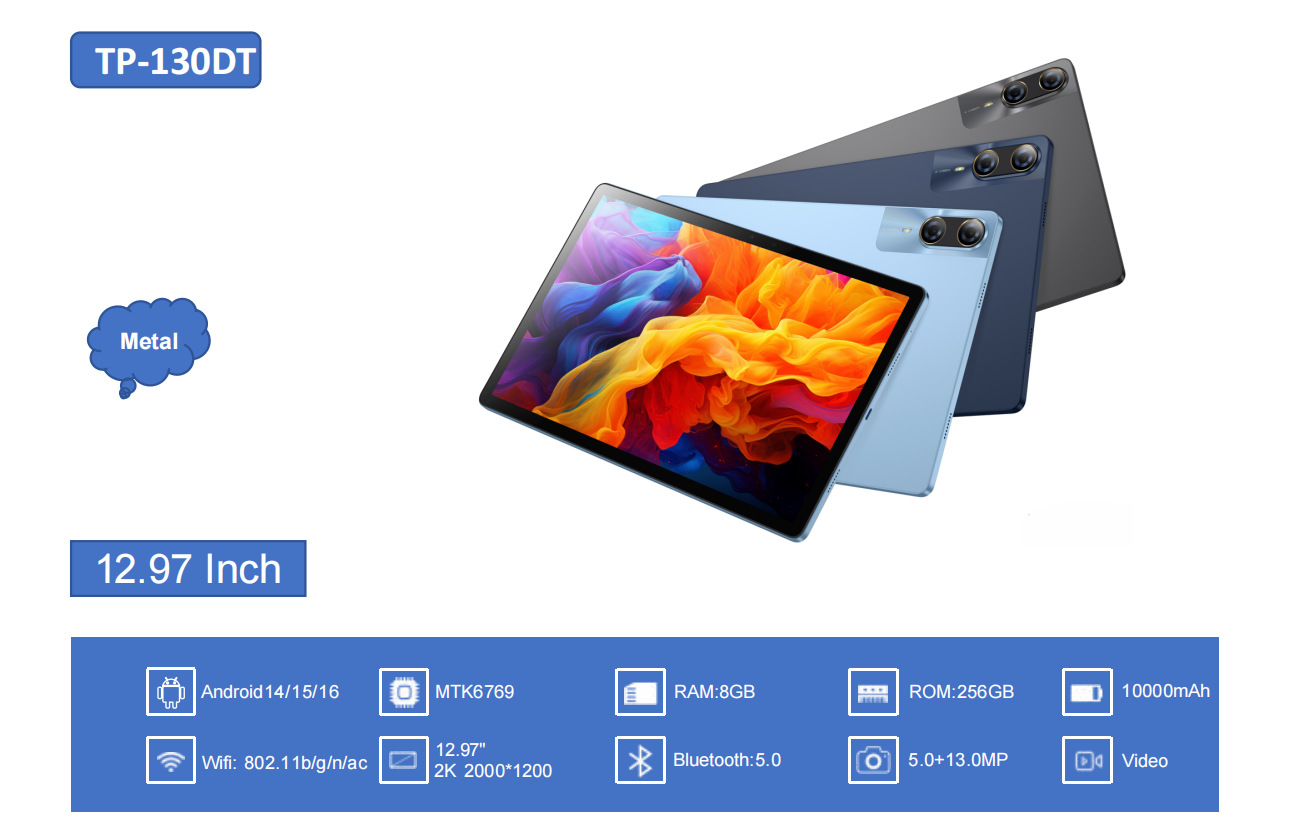 Tablet 13 WiFi TP-130DT Grigio